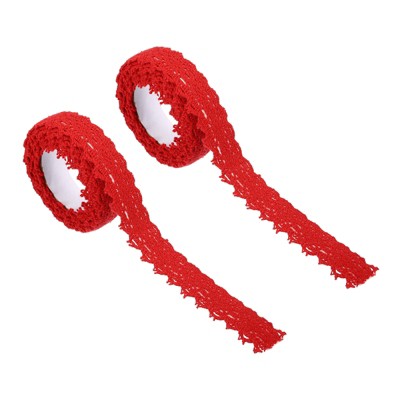 Unique Bargains Cotton Self-Adhesive Lace Ribbon for DIY Scrapbooking 2 Pcs