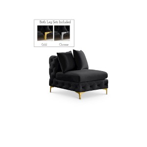 Meridian Furniture,Tremblay Velvet Armless Chair - 1 of 4