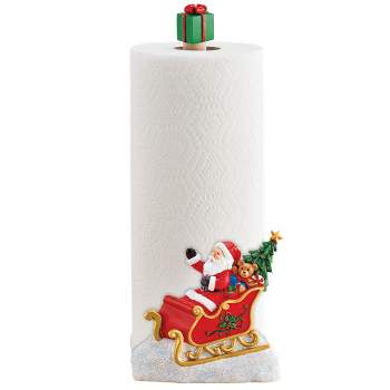 Collections Etc Hand-Painted Festive Santa Paper Towel Holder 5.75 X 8 X 13.5