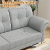 83" Futon Sofa Bed, 3-Seat Upholstered Couch Bed with Tufted Backrests & Curved Armrests, Side Pockets for Storage, for Living Room Bedroom - 4 of 4