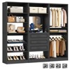 Aheaplus Walk-In Corner Closet System with Mirror, Freestanding Closet Organizer with Drawer and Shelves - 2 of 4