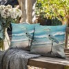 Beach Blue Pillow Covers Nautical Coastal Heron Throw Pillow Covers 18x18 Set of 2 Summer Ocean Bird - 3 of 4