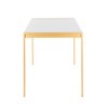 Vynxaria  Modern Glam Dining Table with Gold Metal Base & White Marble Top - 3 of 3