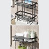 Over The Toilet Storage Shelf, Above Toilet Organizers Multifunctional Bathroom Storage Cabinet Punch-Free Toilet Tank Organizer Rack Three Layer - 4 of 4