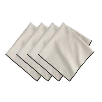 Villeroy and Boch Manufacture Rock Merrow Stitch Cotton Napkin, Set of 4 - 21" x 21" - Elrene Home Fashions