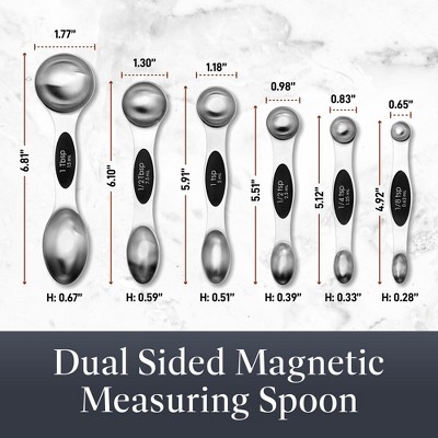 6-Piece Stainless Steel Magnetic Measuring Spoon Set