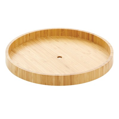 mDesign Lazy Susan Turntable Food Storage Container - Natural