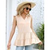Coolmee Women's Summer Top Casual V Neck Peplum Sleeveless Blouse Ruffled Hem Babydoll Tank Tops - 4 of 4
