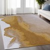HomeRoots 5' X 7' Gray and Yellow Abstract Non Skid Area Rug - 2 of 4