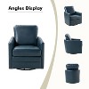 Hugo  Fall  Transitional  Wooden Upholstered Swivel Chair with metal base  for Bedroom and Living Room Deal of the day | ARTFUL LIVING DESIGN - 3 of 4