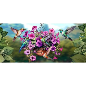 Briarwood Lane Spring Hummingbirds and Petunias Mini Mat 22x10 Indoor Outdoor For Spring Doormat - 1 of 2