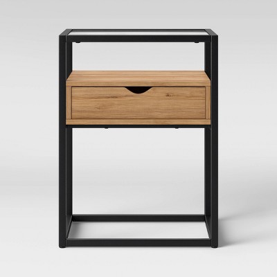 target mixed material nightstand