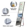 FURNIinspire Full Length Mirrors Floor Standing Wall Mirror, Bedroom Foyer Clothing Store Wall Mounted Mirror, Wooden Frame Square Dark Gray 23"*65" - 3 of 4