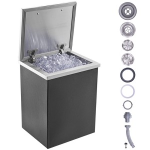 VEVOR Drop in Ice Chest, 14"L x 12"W x 18"H Stainless Steel Ice Cooler, Commercial Ice Bin with Hinged Cover, 40 qt Outdoor Kitchen Ice Bar - 1 of 4