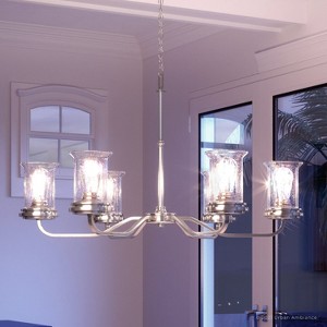 Urban Ambiance Luxury French Rustic Chandelier,  21.25"H x 34.125"W,  Brushed Nickel Finish, UHP3790 - 1 of 4