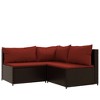 vidaXL 4 Piece Patio Lounge Set with Cushions Brown Poly Rattan - 4 of 4
