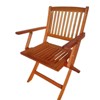 FONTOI Folding Chair Set of 4, Portable Slatted Chairs Set of 4 with Curved Backs, 4-Piece Folding Chairs for Party Kitchen, Brown, 17.75"*31.9"*16.7" - 4 of 4