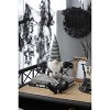 Dexmalle Halloween Set of 2 4.3x3.5x23.5" Fabric Sitting Black Gnome With Wings & Black-White Plaid Hat - 4 of 4