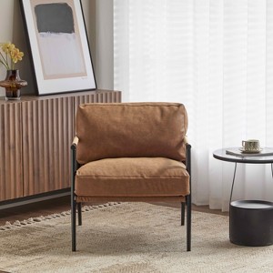 MAYEERTY 27.56" Modern Accent Chair, Plush Cushions Metal Frame, Living Room Office, Multi-Color - 1 of 4