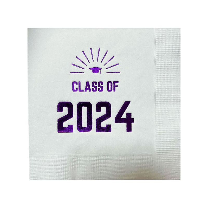Paper Frenzy Paper Frenzy Graduation Foil Stamped Party Napkins Class of 2024 - 25 pack, 4 of 6