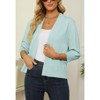 Women's 3/4 Sleeve Open Front Cropped Cardigan Sweater Elegant Shrugs for Women - 3 of 4