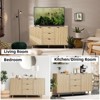 47.2" Buffet Cabinet with Storage, Sideboard Storage Cabinet with 3 Drawers and 2 Doors,Credenza with Adjustable Shelves, Accent Cabinets - 3 of 4