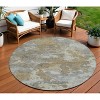 Gold And Ivory Abstract Washable Indoor Outdoor Area Rug - 2 of 4