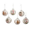 Kurt Adler 80MM Gingerbread, Snowman and Santa Glass Ball Ornaments, 6-Piece Set - 2 of 4