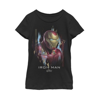 Girl\'s Marvel Avengers: Endgame Iron : Target Man T-shirt Glitch