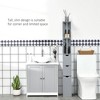 Dexmalle Grey 54"Freestanding Linen Tower with 2-Tier Shelf and Drawers - 4 of 4