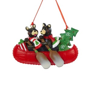 Kurt Adler Resin Ornament for Christmas Tree, 2 Bears in Canoe - 1 of 1