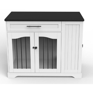 Dog Crate Furniture, Sturdy Indoor Dog Kennel with 2 Drawers and Storage Cabinet, Modern Furniture Dog Crate Side End Table for Small Medium Dogs - 1 of 1