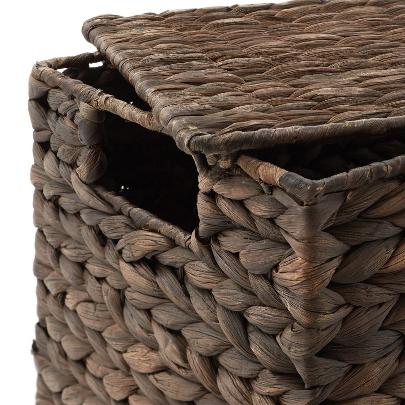 Casafield Set of 3 Water Hyacinth Storage Baskets with Lids - Small, Medium, Large - Decorative Bins for Bathroom, Closets, Laundry, Shelves, 4 of 7