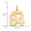 Black Bow Jewelry 14k Yellow Gold, Athletic Collection, Small Polished Number 84 Pendant - 2 of 3
