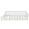 Twin Size Kids Floor Bed, Safety Guardrails, Functional Door, Pine Wood Frame, Low Profile Design,Natural -- Frevyn - 4 of 4