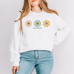 Simply Sage Market S.W.Smiley Flower Smiles Sweatshirt - 1 of 4