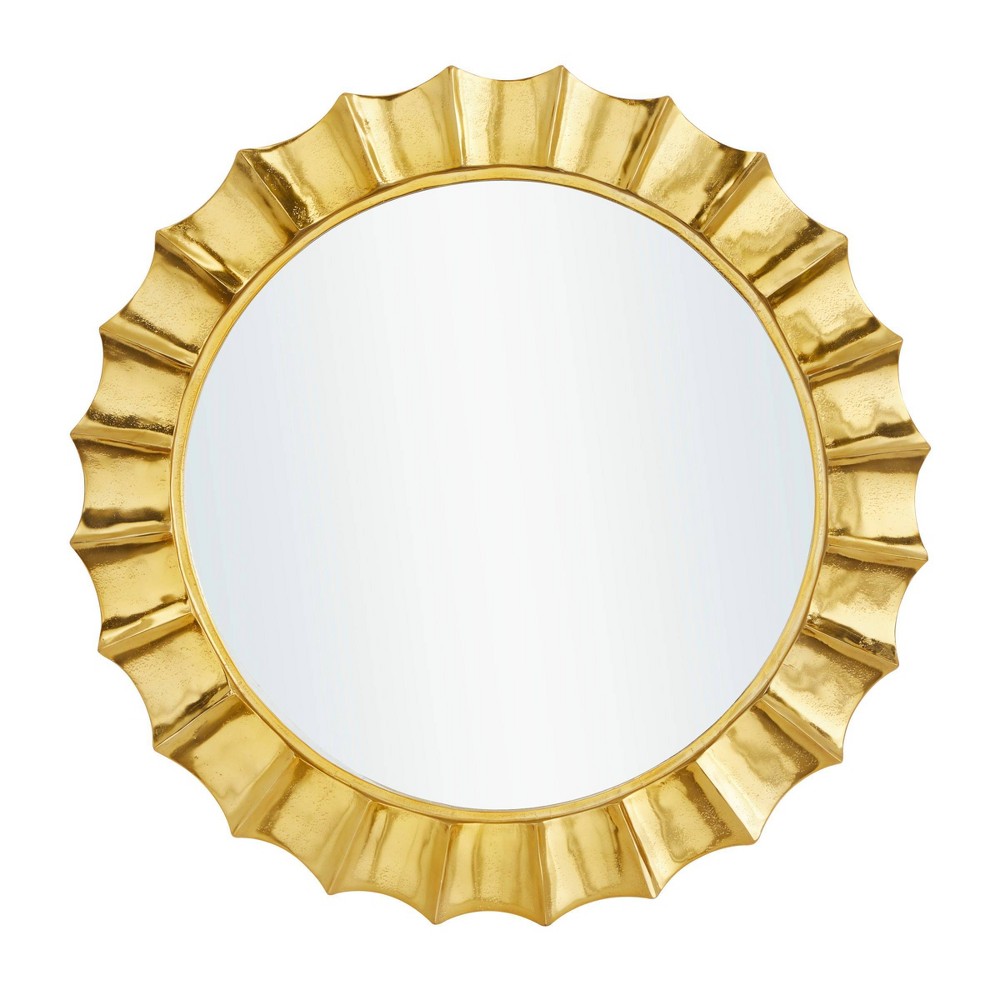 Photos - Wall Mirror Modern Aluminum Starburst  Gold - Olivia & May