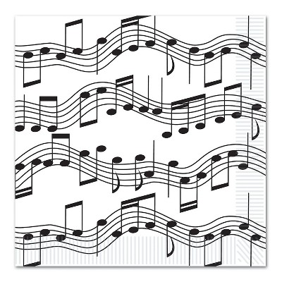 Beistle 6 1/2" x 6 1/2" Musical Note Luncheon Napkins 48/Pack 58113