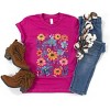 The Juniper Shop Watercolor Daisy Garden Youth Short Sleeve Tee - L - Berry - 4 of 4