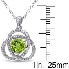 EVERLY JEWELRY | Sterling Silver 1/10 CT TW Diamond and 1 1/2ct TGW Peridot Trillium Pendant with Chain, 18 inc - 2 of 4