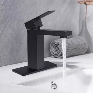 Kumasinova 6.5" Single Handle Bathroom Sink Faucet,1-Hole Stainless Steel Vanity Basin Mixer Faucet Lavatory Tap - 1 of 4