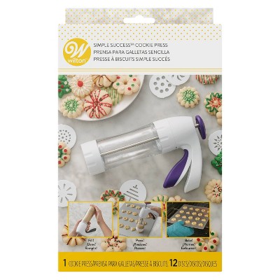 Ergonomic Clear Barrel Cookie Press with 12 Discs