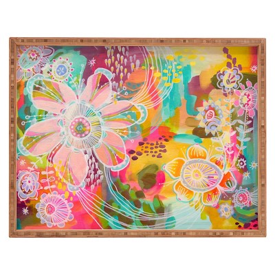 Stephanie Corfee Swoon Rectangle Tray - Pink - Deny Designs: Eco-Friendly Bamboo, Artist-Designed