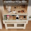 62'' Kitchen Pantry Cabinet with Drawer and Double Glass Doors, Wooden Cabinet with Open Shelves and Countertop - 4 of 4