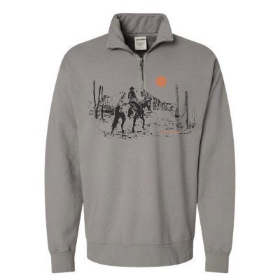 Men's Unisex Saddle Up And Ride Quarter Zip Sweatshirt - Laree + Co.
