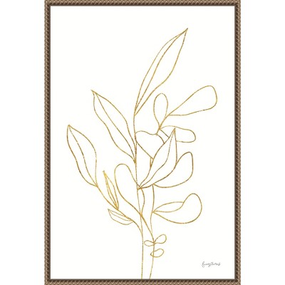 Amanti Art Rooted Florals V Gold by Becky Thorns Canvas Wall Art Print Framed 16 x 23-in.