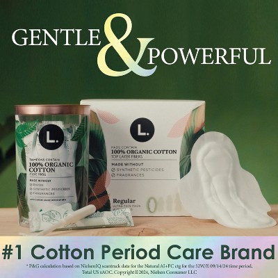 L . Organic Tampon Light + Regular Tampons - 84ct
