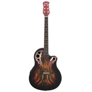 TopComfy Toy Guitars and String Instruments Full Size Cutaway Acoustic Guitar Spruce Top Round Back For Kids, Multicolored, 41.54"*18.9"*5.12" - 1 of 4