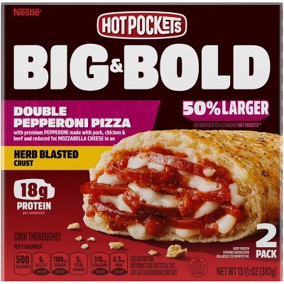 Hot Pockets Frozen Big & Bold Double Pepperoni Pizza - 13.5oz