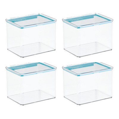 mDesign Airtight Stackable Food Storage Container, 2 Quarts, 4 Pack - Clear